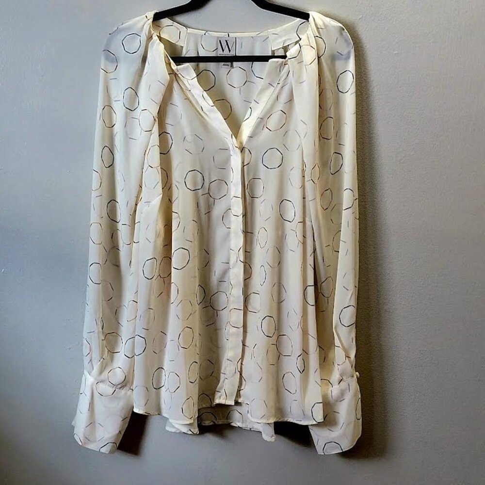 Worthington Sheer Long-Sleeve Blouse | Size 2X (20W)